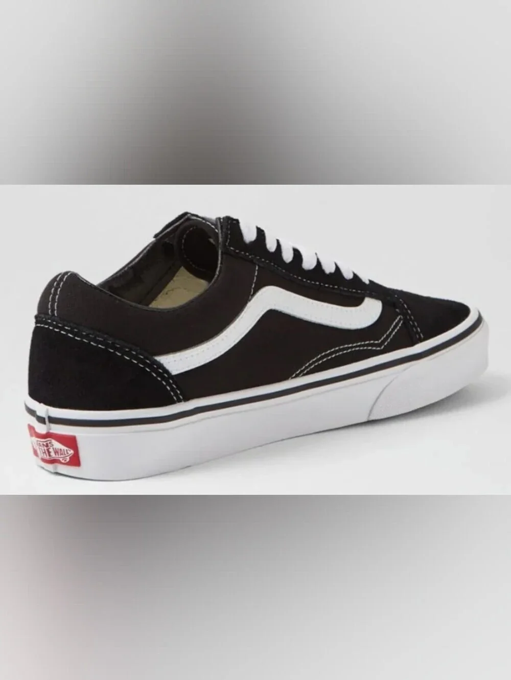 Vans Old Skool Low-Top Black Canvas Sneakers Big Kids Size 7Y Used Exc/ Box